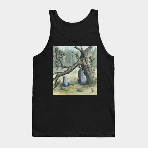 two ancient stones illustration - traditional watercolor painting Tank Top by Karolina Studena-art